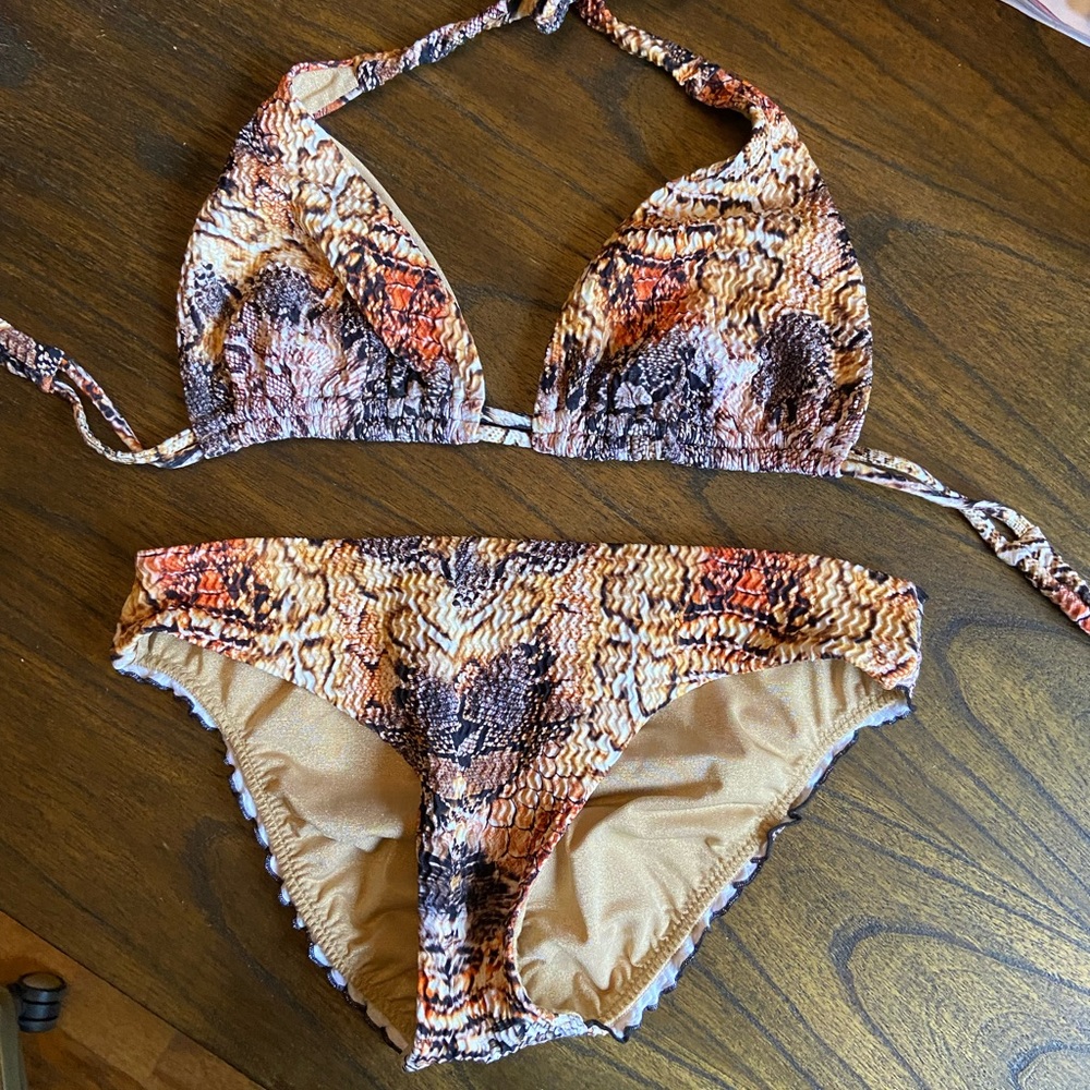 Luli  Fama Snake Print Bikini